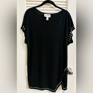 Joseph Ribkoff Black Embellished Short Sleeve Top